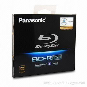 Blank Blu-ray Disc with 25GB Media Capacity, 6x Writing Speed, TUV Mark, 50-year Archive Lifespan